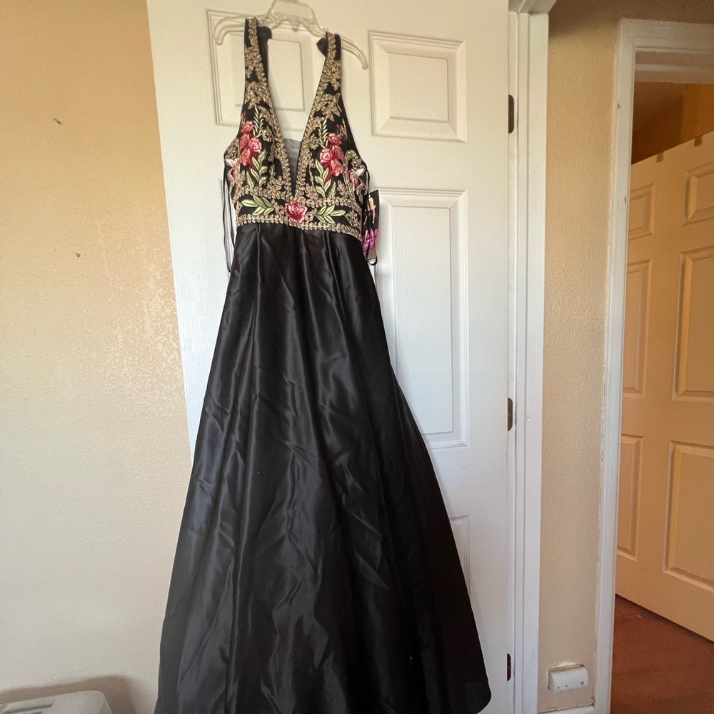Embroidered formal gown